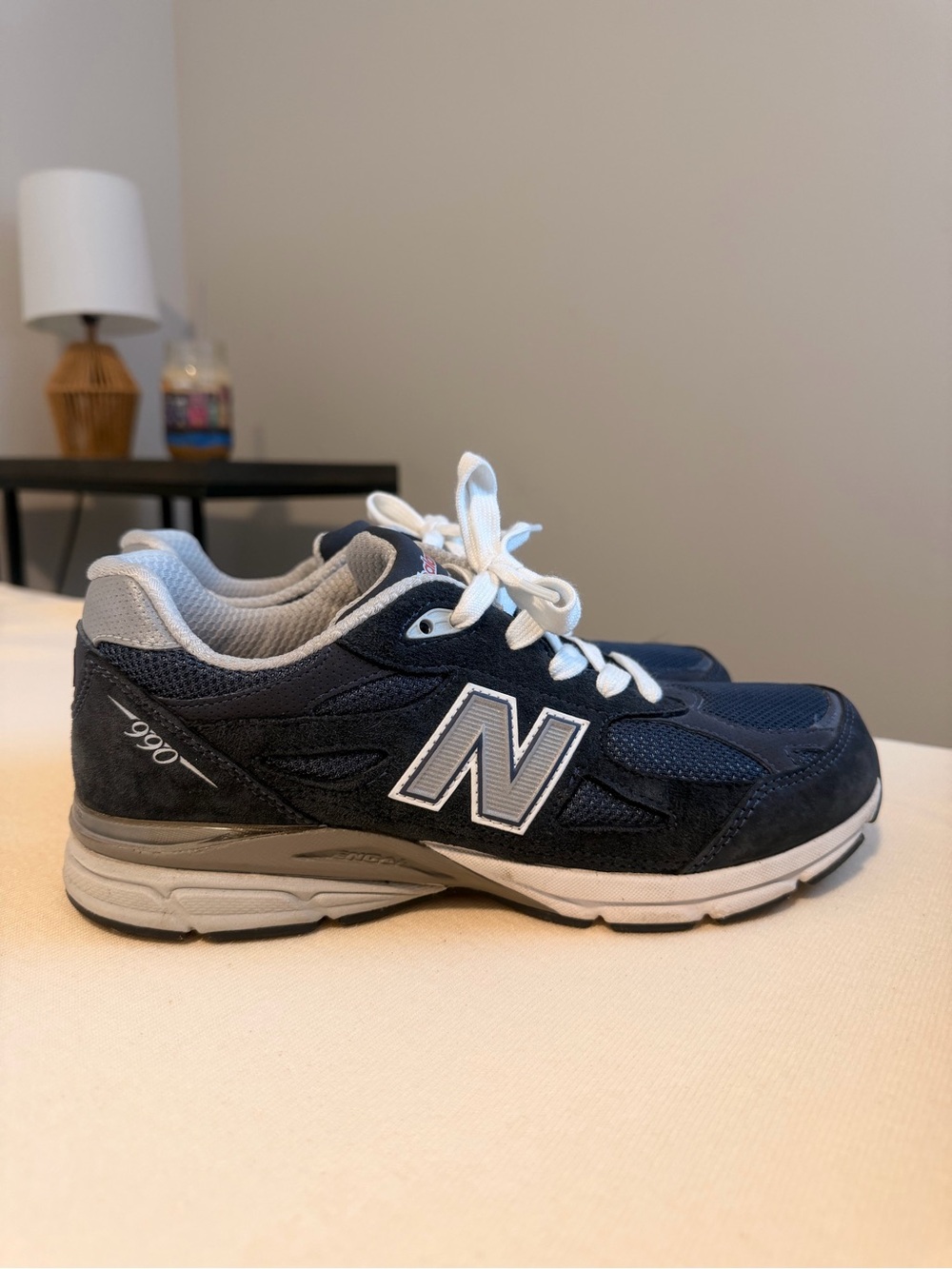 New Balance Kids Navy and Gray Sneakers